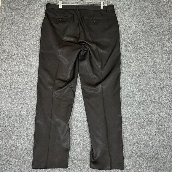 Calvin Klein Dress Pants Mens 36x32 (37x30.5) Black Flat Front Mid Rise Adult - Picture 5 of 9